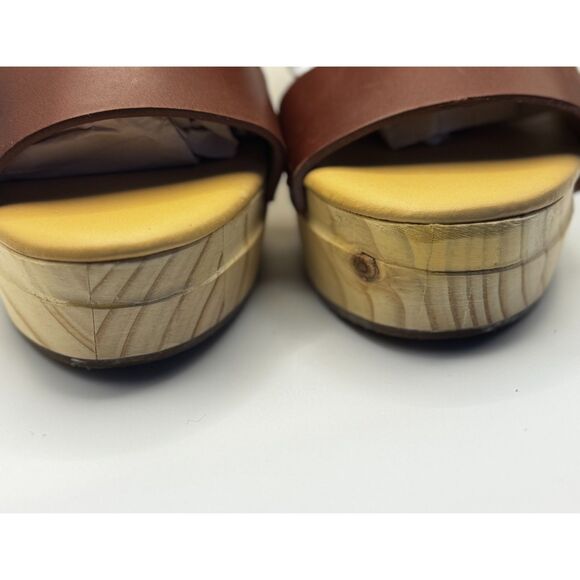 Nisolo Women’s Leather Wood Platform Sandals Size 6 Handmade in Mexico 3.5”Heel - Picture 7 of 11